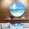 Designart - Beautiful Blue Beach' Disc Seascape Photography Circle Metal Wall Art